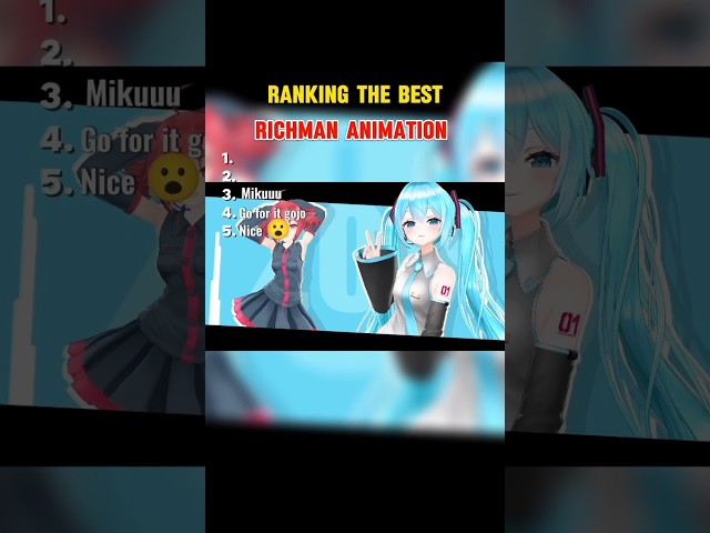 Ranking the best richman animation #anime #pjsk #miku #teto #gojo #jujutsukaisen #shorts