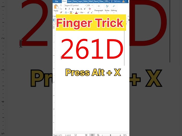 Finger Trick in MS Word | best tricks #msword #shorts #trending #viralvideo