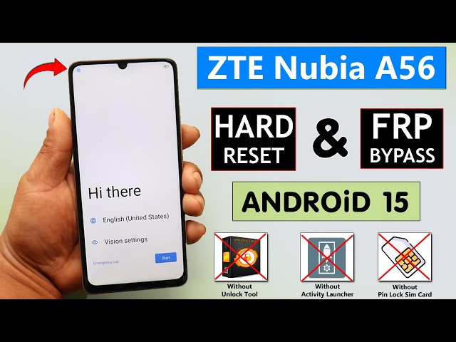 ZTE Nubia A56 Hard Reset & Frp Bypass - Fix Google A/c Login Fail - Fix Relock Frp 2026