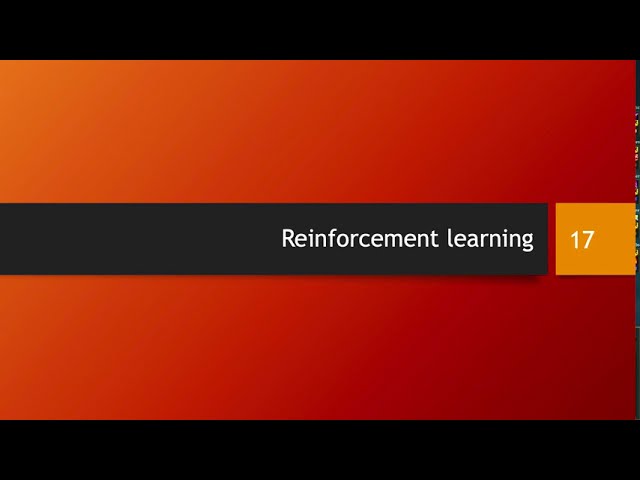 Reinforcement learning