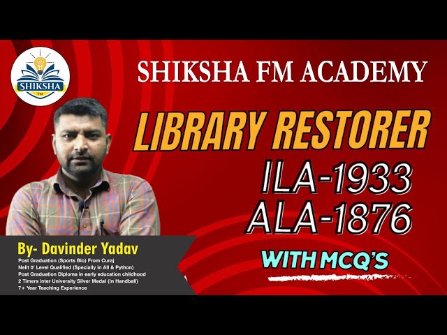 Indian and American library Association || library restorer || by Davinder Yadav