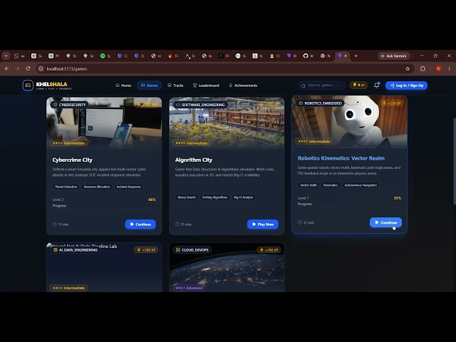 KhelShala | Interactive Engineering Simulation Platform | Cybersecurity, AI, Robotics & Cloud
