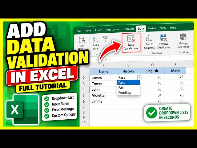 How To Add Data Validation in Excel 2026 - Full Tutorial