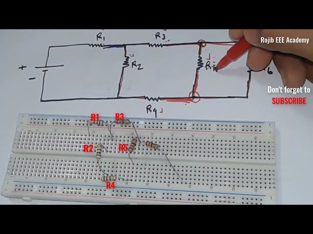 Series Parallel Hard Combination Circuit On a BreadBoard With English Subtitle