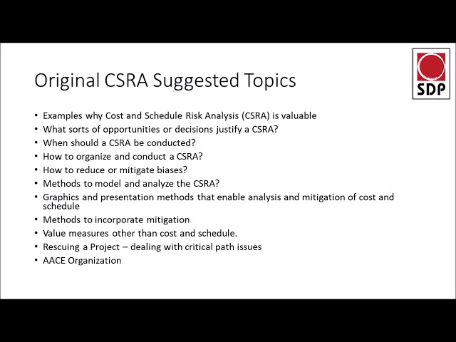 SDP CSRA IG Meeting 17May2018 short