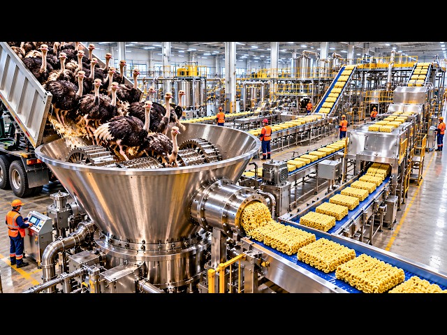 How Millions of Ostrich Eggs Could Become Instant Noodles | Full Factory Process