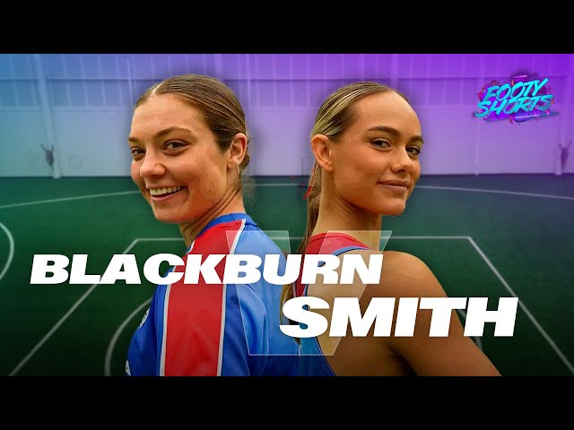 Ellie Blackburn vs Jasmyn Smith in ULTIMATE goal-kicking challenge 🎯 | Footy Shorts | Fox Footy