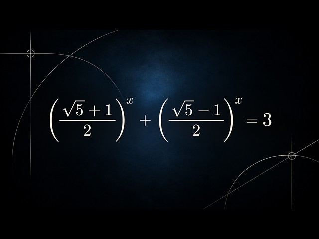 ((sqrt5+1)/2)^x + ((sqrt5-1)/2)^x = 3 — golden ratio, whole-number answer