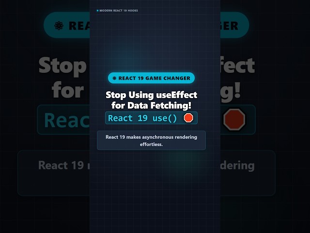 Stop Using useEffect to Fetch Data! React 19 use() Hook 🛑 #reactjs #webdev #shorts