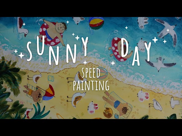 "Sunny Day" Speed Painting Mixed Media #sketch #watercolor #drawing