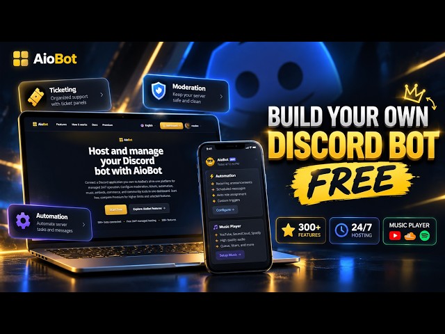Build Your Own Discord Bot for FREE | No Coding + 24/7 Hosting (2026) | Works On Mobile & Desktop!