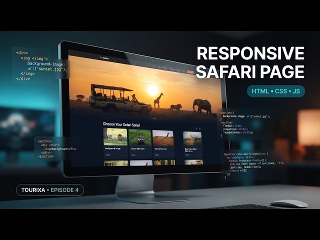how to create A responsive safari page with HTML, CSS and JS