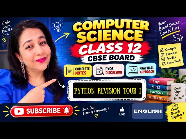 Day 1 | Python Revision Tour | Topper Series | Computer Science Class 12 CBSE | English Target 100