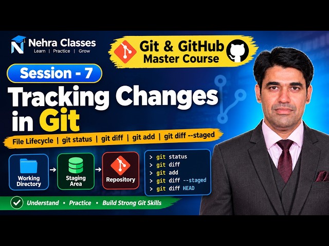 Git & GitHub Master Course | Session - 7 | Tracking Changes in Git | File Lifecycle & Git Commands