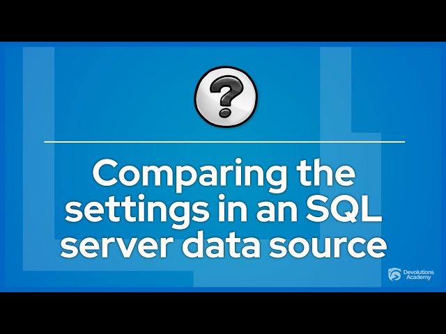 Comparing the settings in an SQL Server workspace