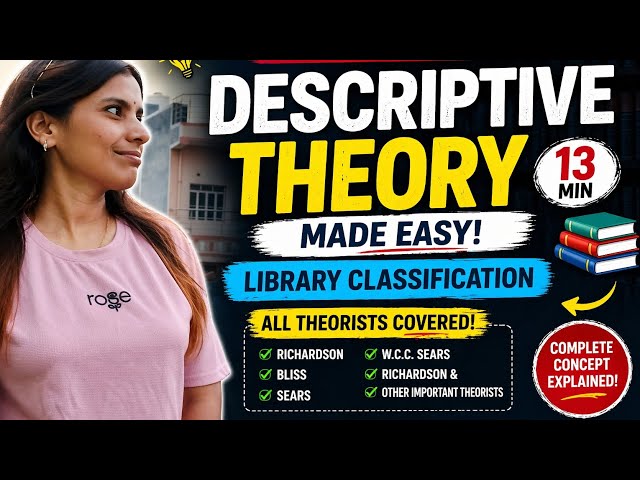 👉 “Descriptive Theory Explained | Library Classification Made Easy”#trending #library #youtube 