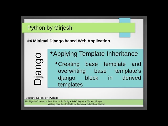 #4 Template Inheritance | Inheriting base template in Django | Django Minimal Web Application