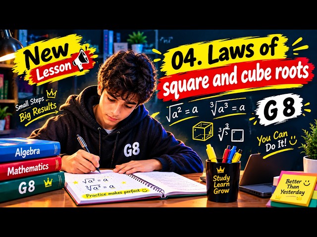 04. Laws of square and cube roots. Grade 8 Math