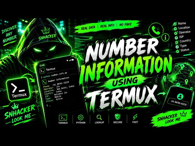 Phone Number Information Using Termux 🔥 | Number OSINT & Cybersecurity Tutorial | SNHACKER