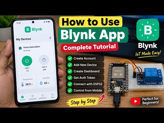 ESP32 Smart Home Automation Using Blynk IoT | Control Appliances from Mobile Phone