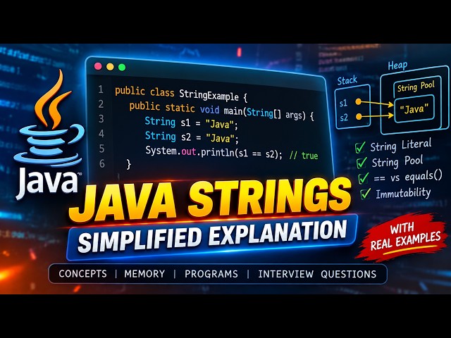 Java Strings Explained | String Pool, Memory & Immutability | Core Java Tutorial