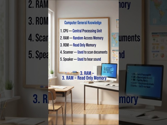 5 Important Computer GK Questions Every Student Should Know 💻 | Computer GK #Shorts #ai #computer
