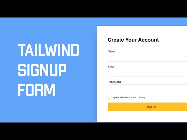 Create a Tailwind Signup Form - Tailwind CSS Practice