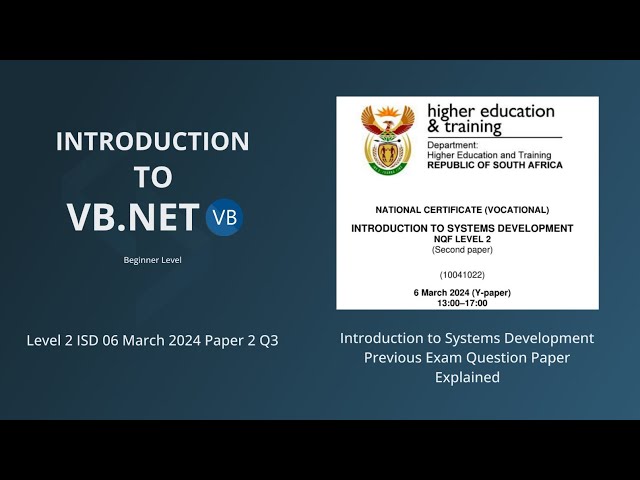 VB.NET Tutorial | Solve ISD NCV Level 2 Question 3 – Buy N Drive