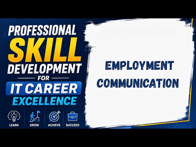 Professional Skill Development for IT Career Excellence | SEC | FYUGP | fifth semester