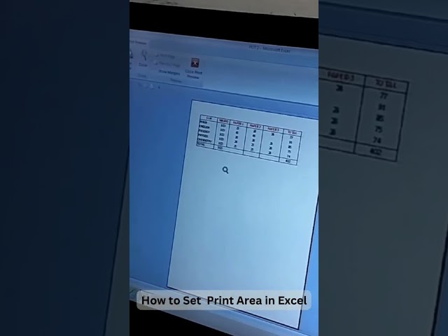 How to set print area  in Excel ...