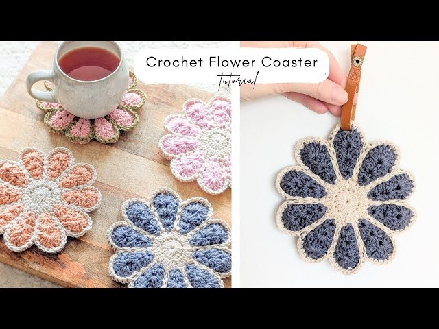 Easy Crochet Flower Coaster Tutorial - Free Pattern