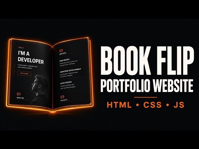 Portfolio Website with Book Flip Animation — Full HTML CSS JavaScript Tutorial | PixelForge Studio