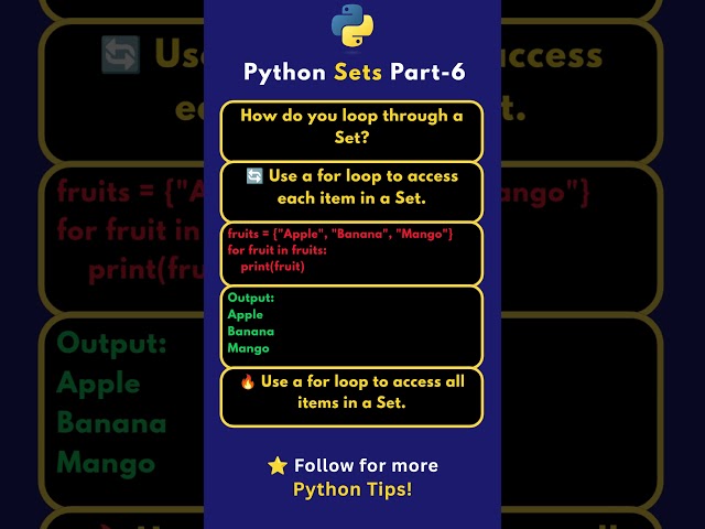 Python Sets in 10 Seconds! 🐍⚡ | #6