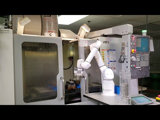 Haas VF3 Machine Tending | Manual Door Operation | 7-Axis OB7 Cobots