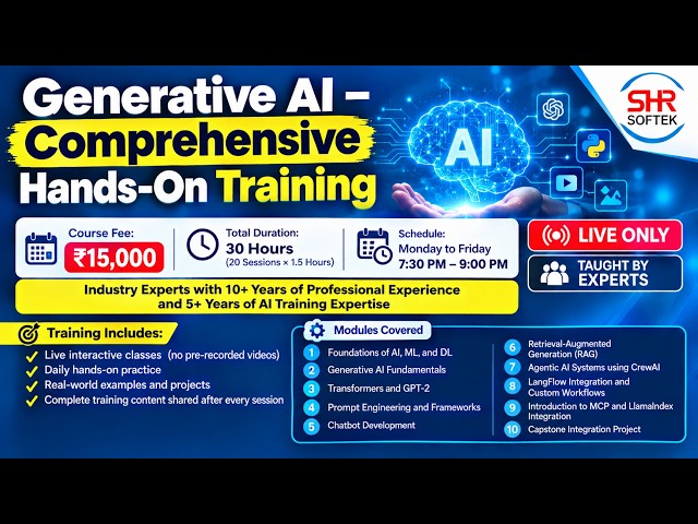 **Title:**🚀 Learn Generative AI & Build Your Future with AI | SHR Trinity | Hands-On AI Training
