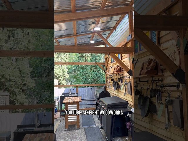 DIY Patio Cover: #outdoorkitchen #outdoorbuilding #gazebo #pergola #patiocover #woodworking