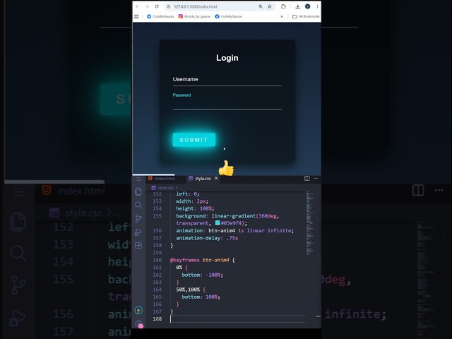 Creative Login Form UI | CSS Animation #shorts #html #css #webdevelopment