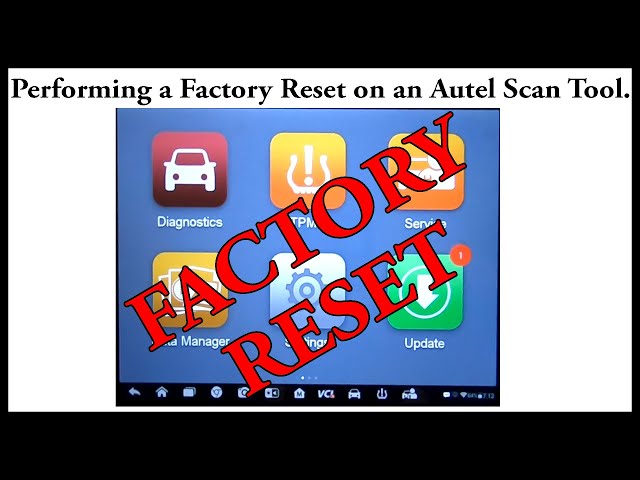 Performing a Factory Reset on an Autel MS906TS.