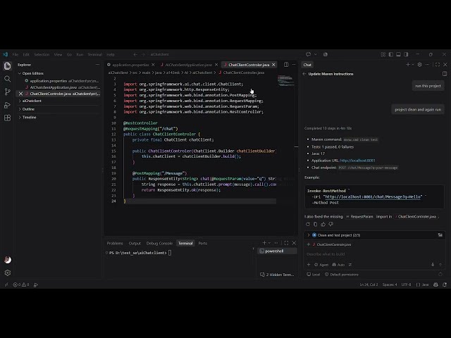 Build an AI Chat Application/API with Java & Spring AI using copilot