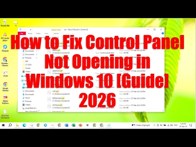 How to Fix Control Panel Not Opening in Windows 10 [Guide] 2026