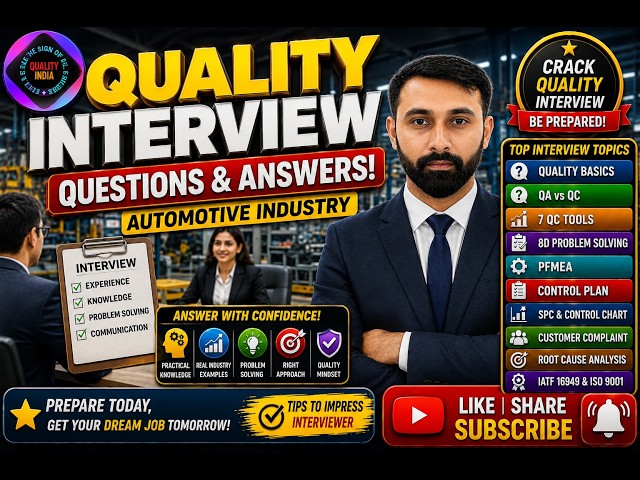 Top Quality Interview Questions & Answers | Automotive Industry | Quality Engineer Interview Quality