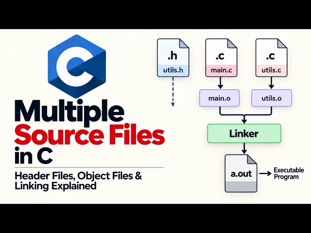 Multiple Source Files in C | Header Files, Object Files & Linking Explained