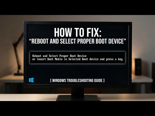 How to Fix Reboot and Select Proper Boot Device on Windows
