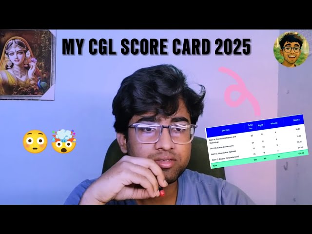 MY CGL 2025 SCORE CARD 🤯🤯 DISASTER 😳😳 CGL ANSWER KEY OUT #ssc #ssccgl #cglanswerkey #ssccutoff