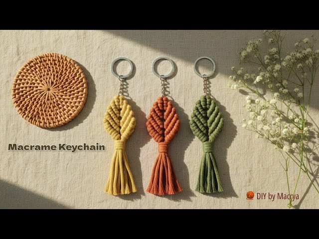 Macrame Leaf Keychain Tutorial | Easy 5-Minute for Beginners