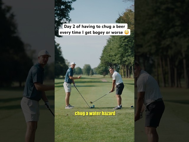 Chugging a drink after each bogey - Prize or Punishment? 🍻 #golf #waterhazard  @Founders Brewing Co.