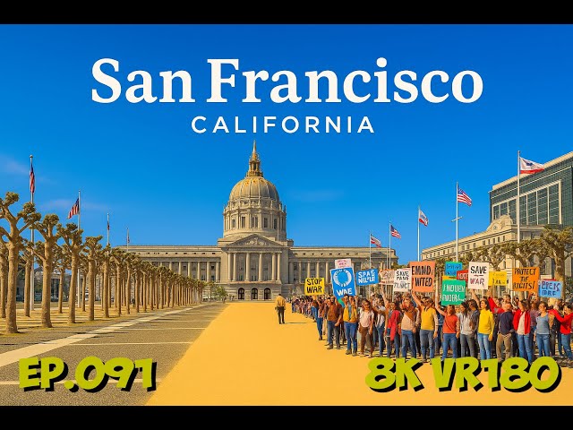 Ep.091 San Francisco California – From Fulton Plaza To City Hall 8K VR180 3D Travel