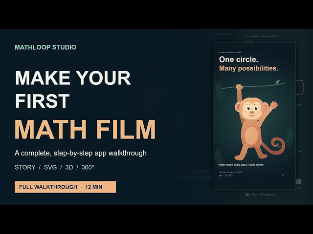 MathLoop Youtube Studio: Make Math Films, Import SVGs & Build 360° Worlds