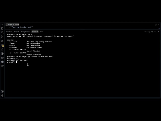 Text Multi-Cipher Tool | Final Project - CS50's Introduction to Programming with Python