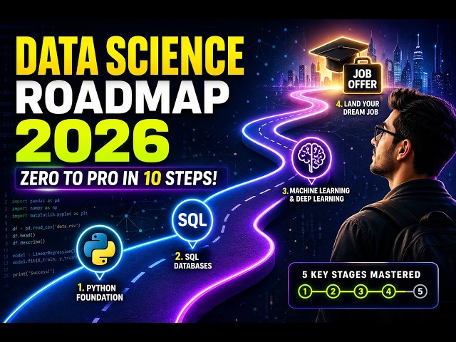 Complete Data Science Roadmap 2026 | Step-by-Step Guide for Beginners & Pros